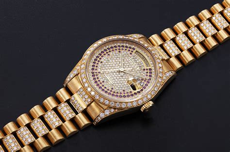 rolex day date gold diamond